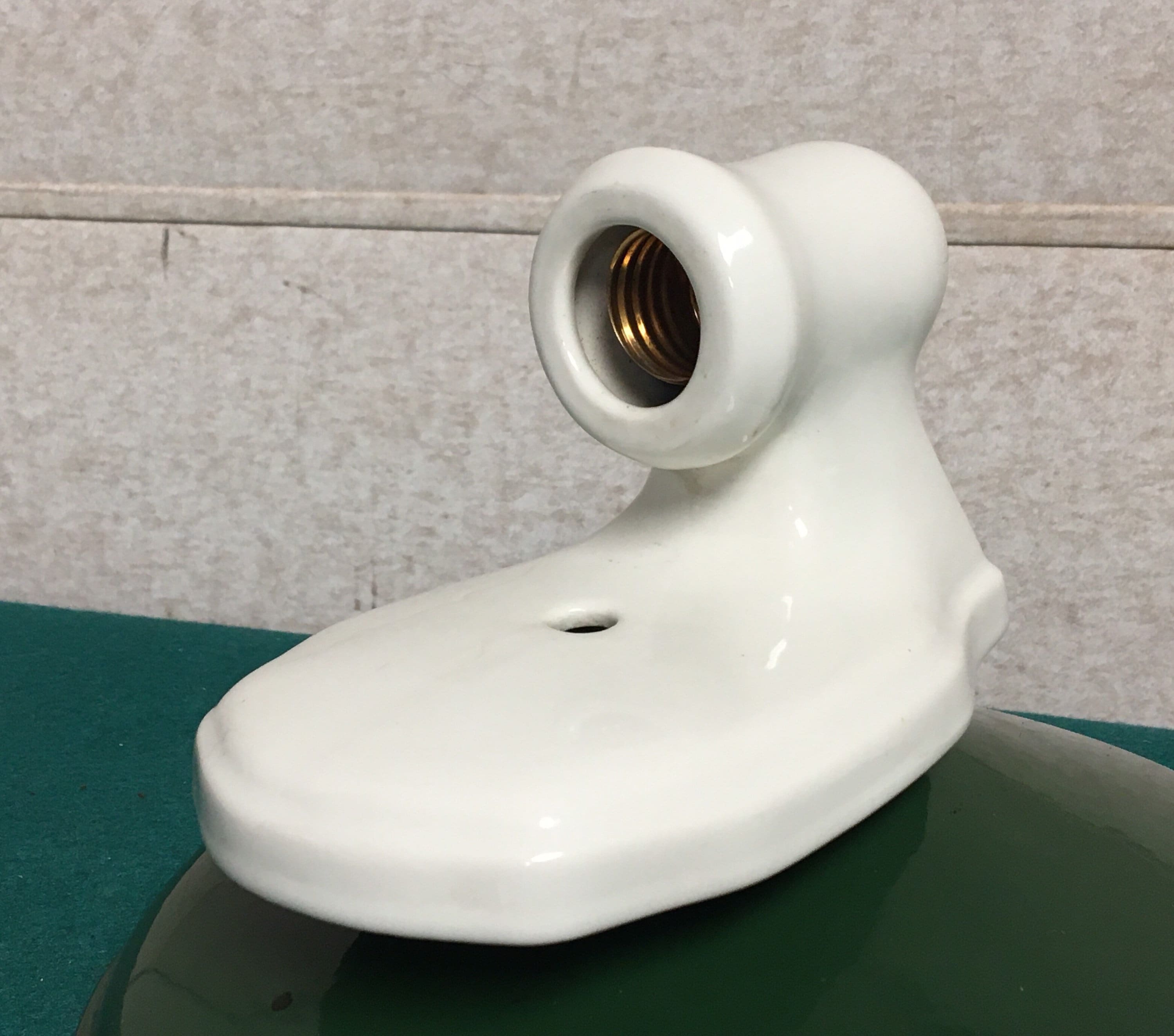 Antique White Porcelain Lightolier Wall Sconce with Pull Chain