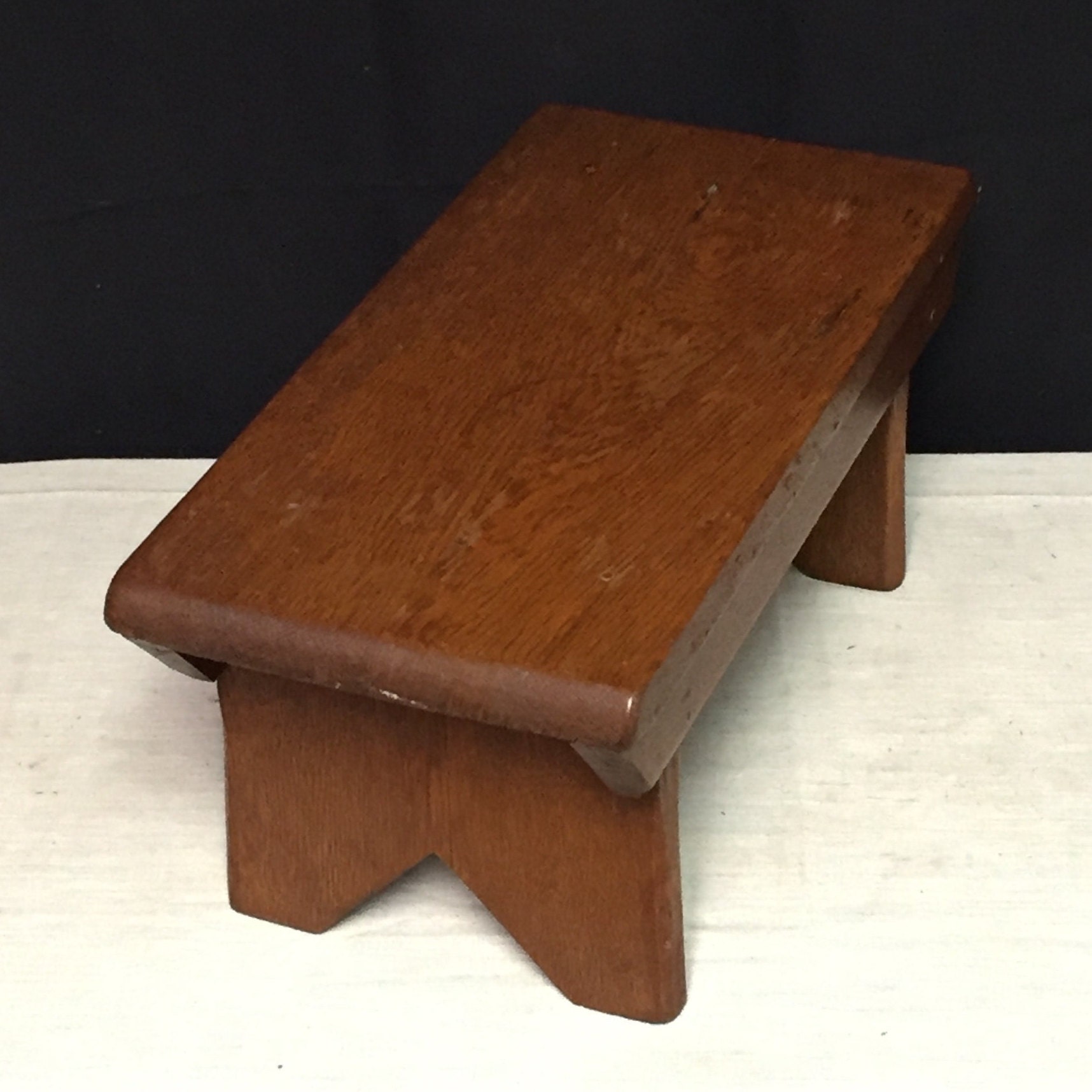 Wooden Handmade Solid Oak Step Stool, Industrial, Stepstool, Foot Stool, Garage, Farmhouse