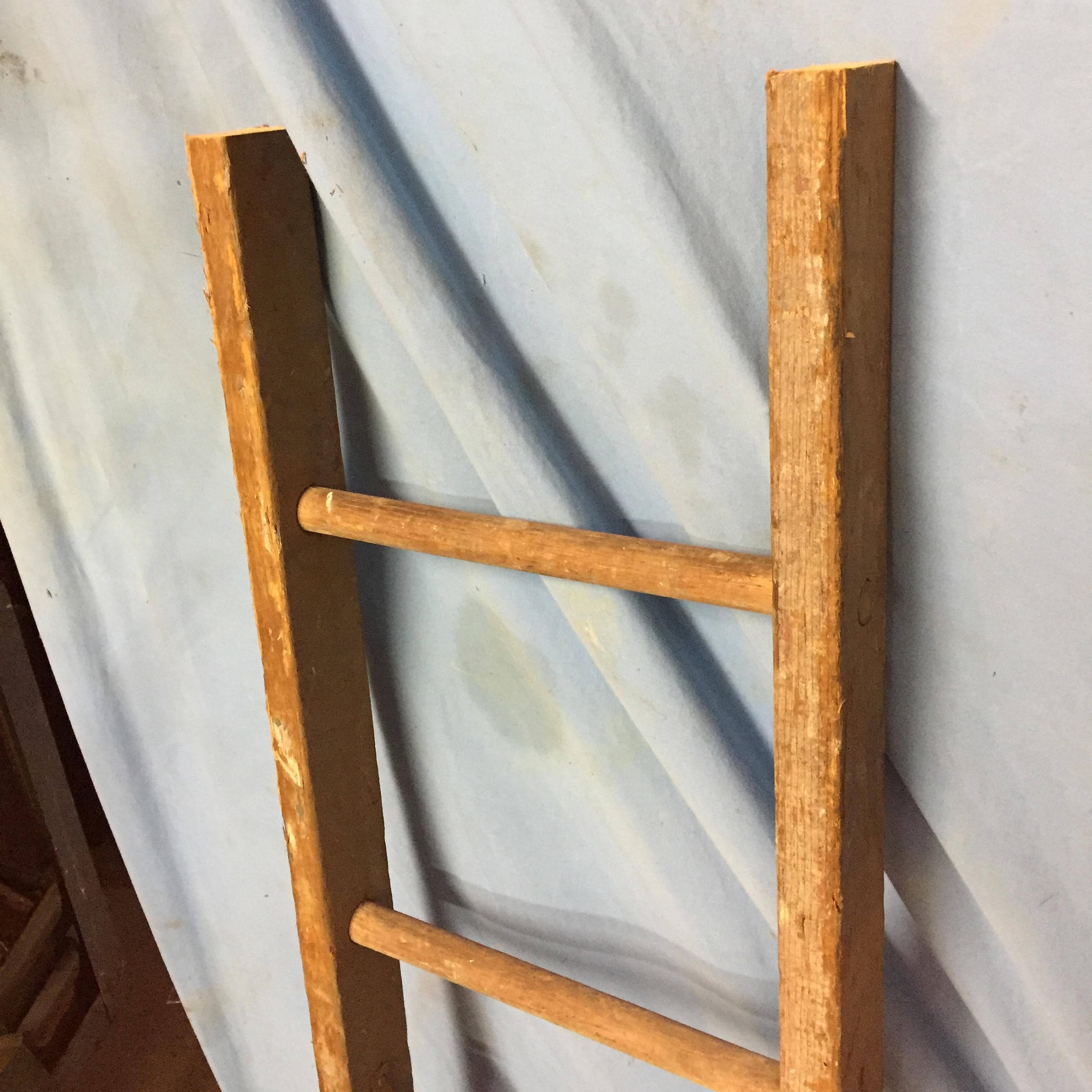Antique 4' (50) Wooden Blanket Ladder, Pennsylvania Barn Salvage