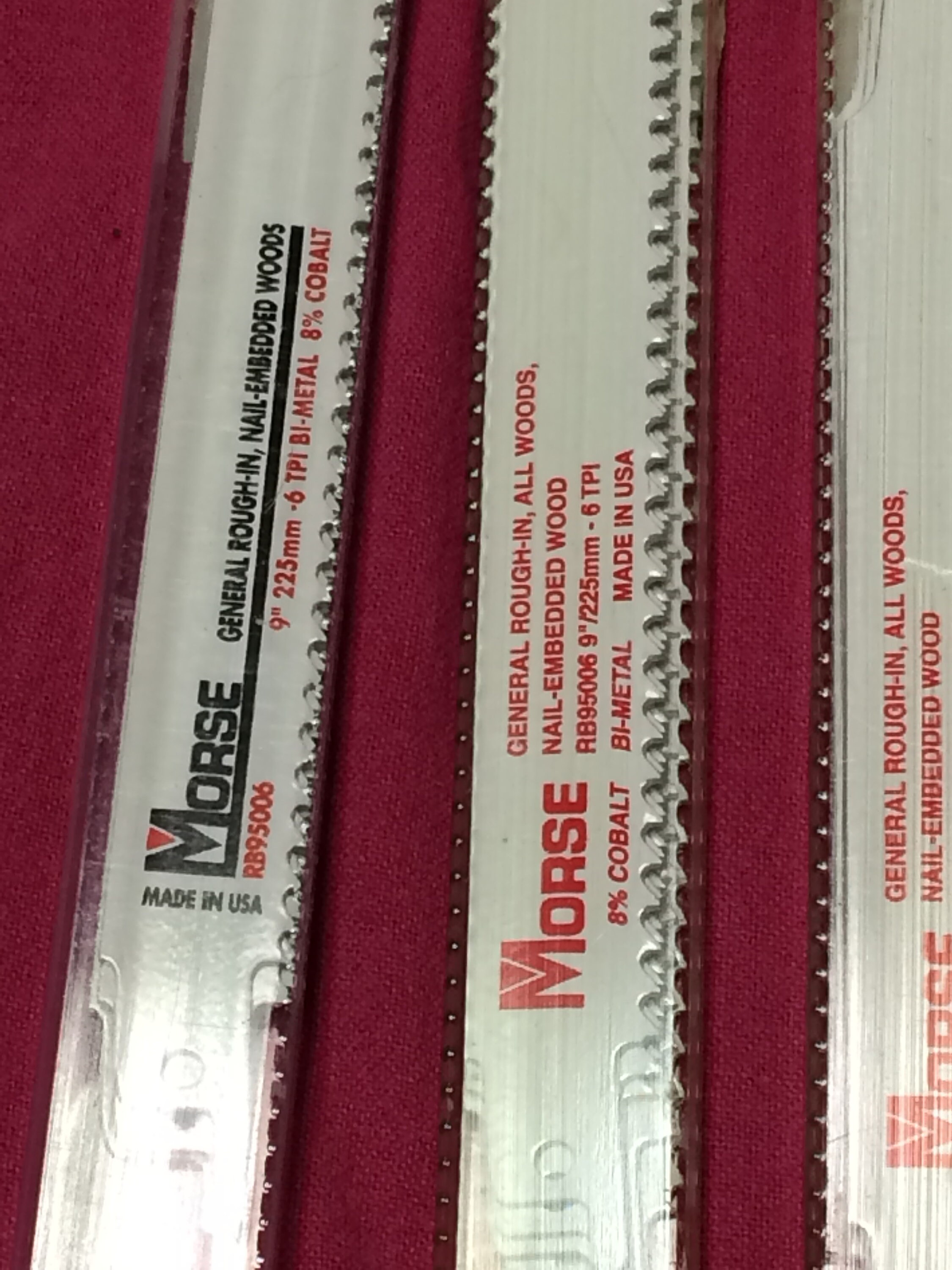 5 Pack Morse RB95006 BiMetal 9 Reciprocating Saw Blades, 6 TPI, Rough