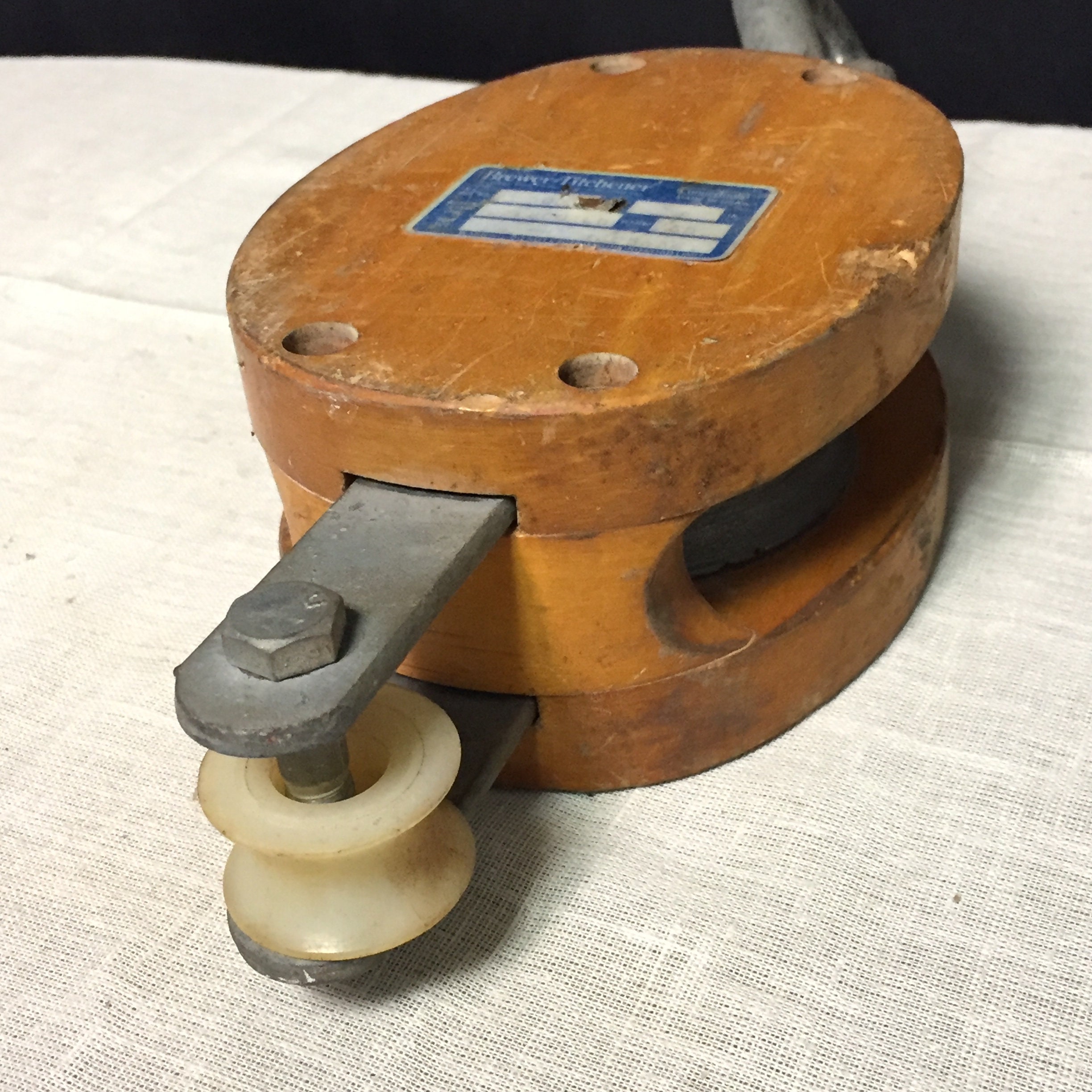 Vintage Brewer Titchener Wooden Pulley Block and Tackle, Cooper Tools