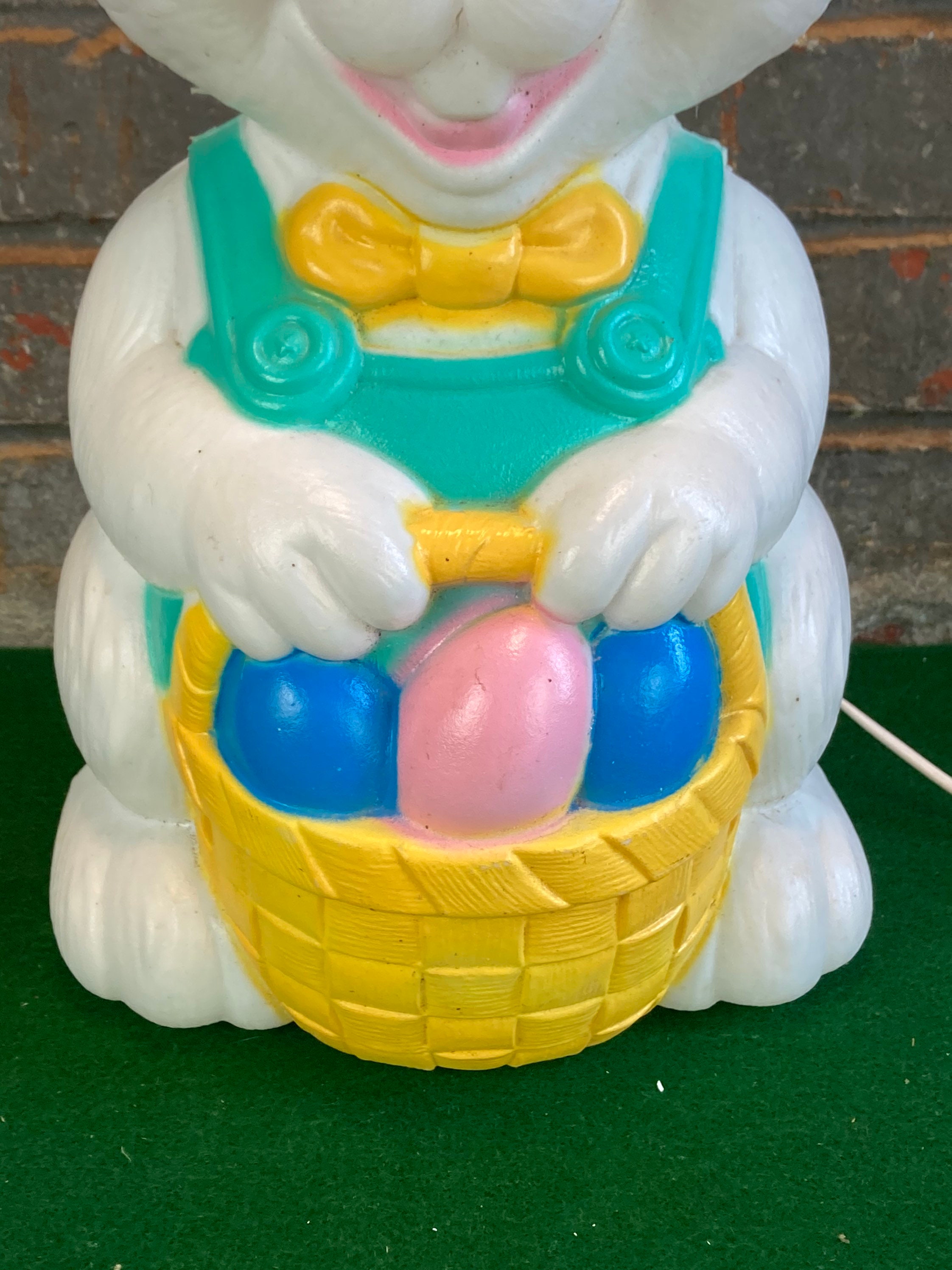 Vintage Blow Mold Easter Bunny, Light Up Decoration, 19 tall
