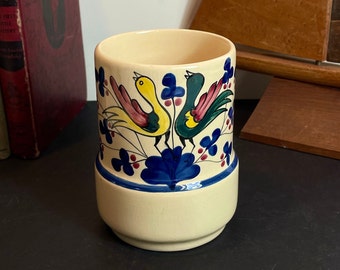 Eduardo Vega Cuenca Ecuador Pottery, "Peacock" Jar, Signed