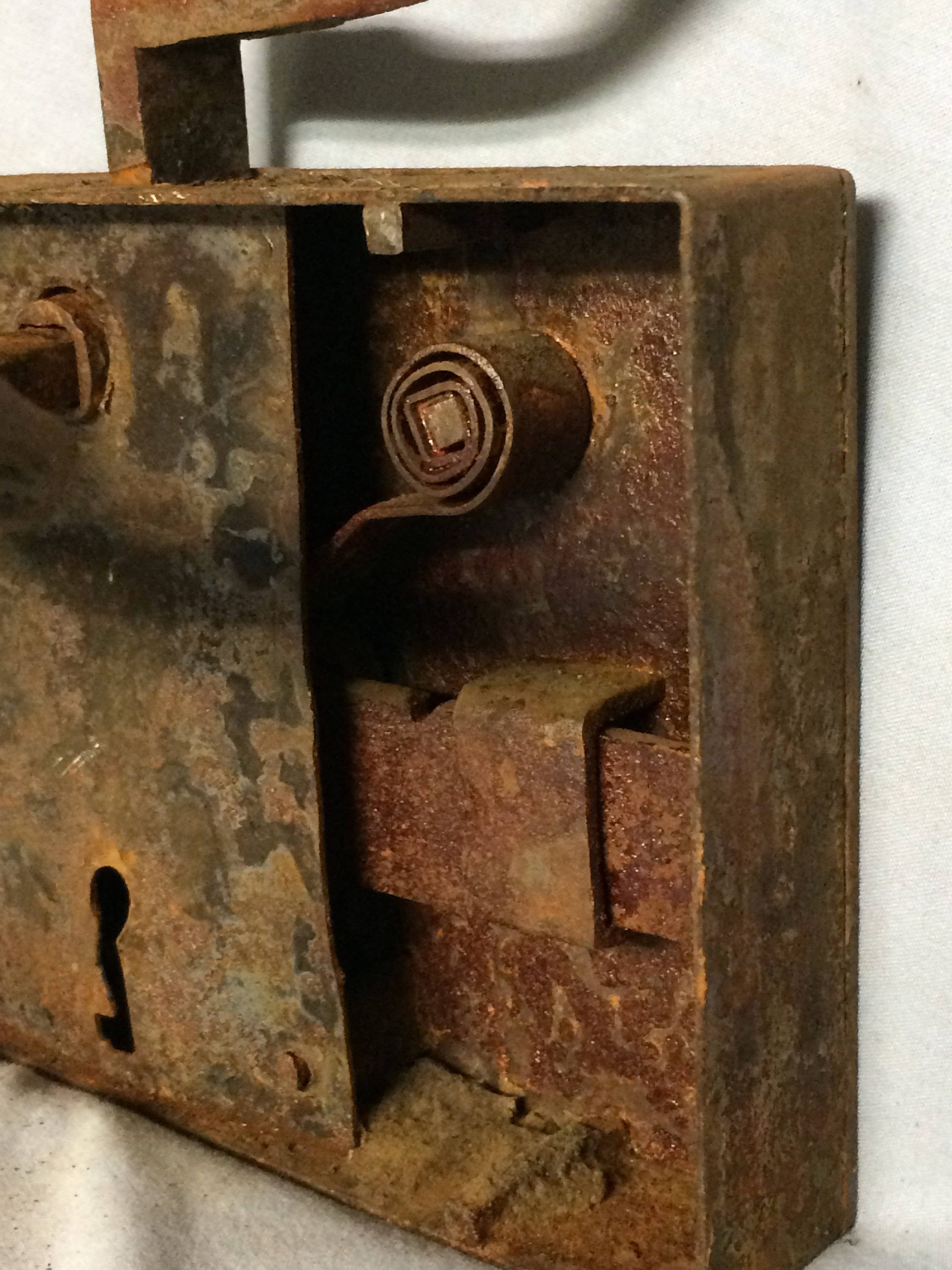 Antique Iron Pennsylvania German Door Lock Elbow Lock Lever