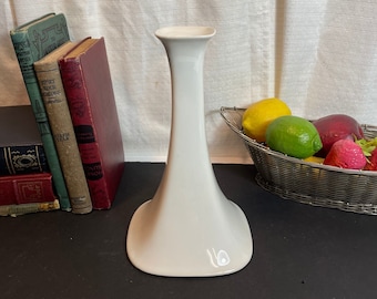 White Ceramic Candle Holder, B & C Limoges, Made in France