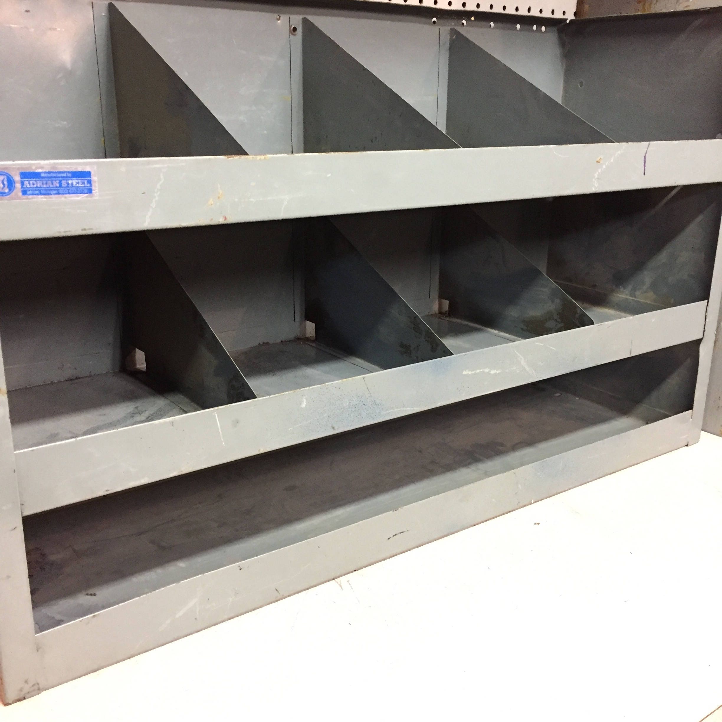 Adrian Steel 18 Industrial Parts Bins Shelf Rack with Dividers, Van