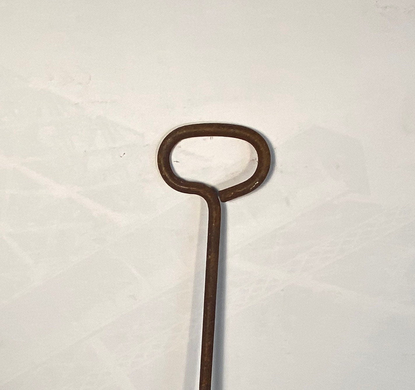 Antique Large 40 Hand Iron Fireplace Log Poker, Primitive