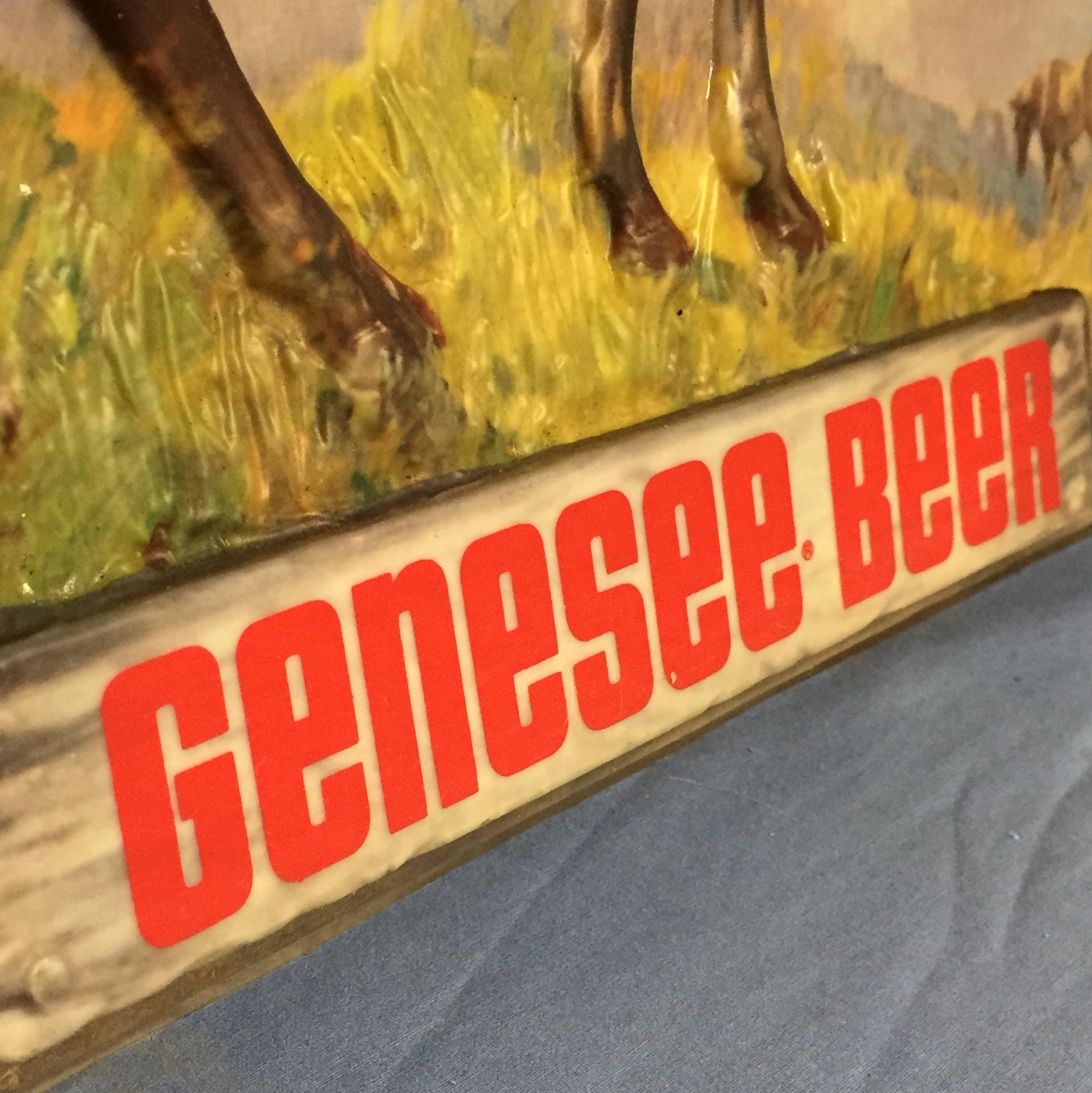 Original 1970's Genesee Beer Horse Sign, Blow Mold 3D Plastic Beer
