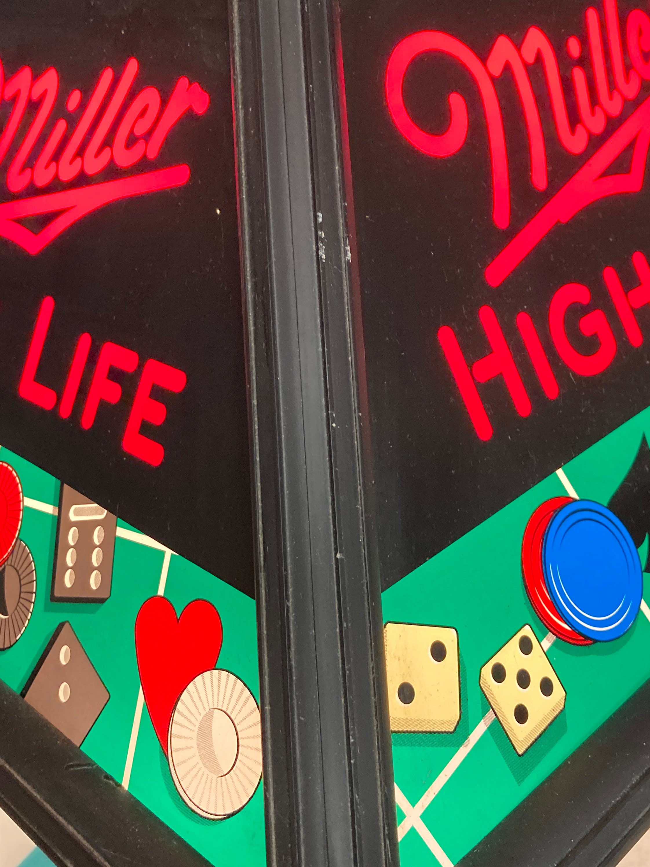 1990 Miller High Life Hanging Poker Table Swag Light, Billiards Light, Miller Brewing Co.