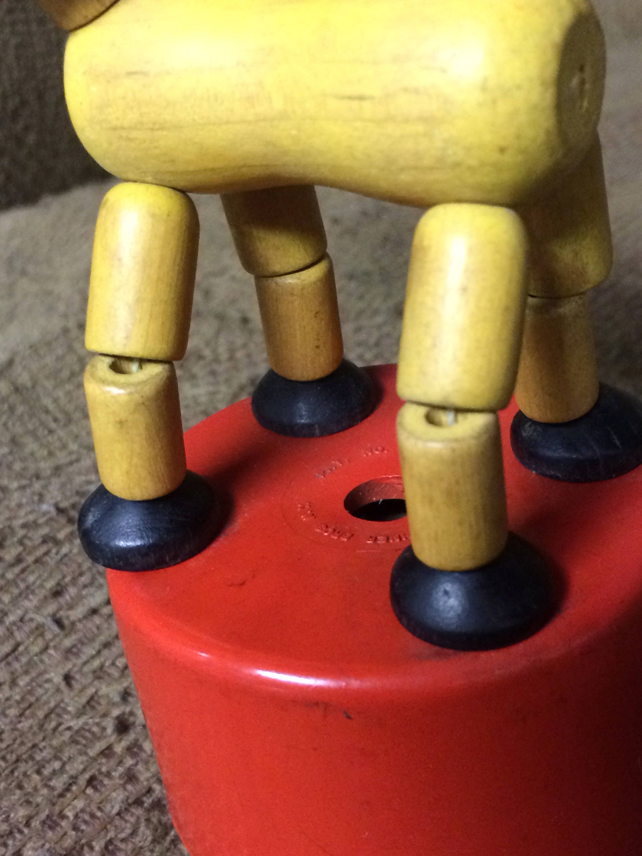 1950's Pluto Wooden Push Puppet with Red Base