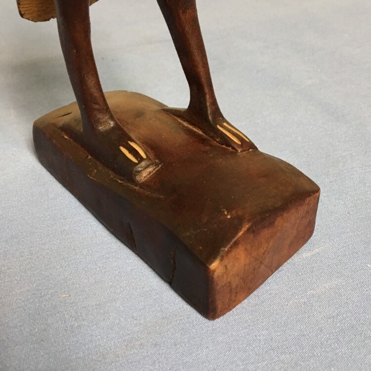 Hand Carved Wooden Crane, Wooden Bird Sculpture, Wood Heron