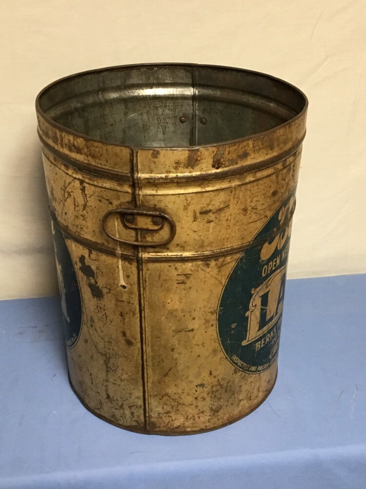 Berks Open Kettle Rendered Lard Tin, Berks Packaging, Reading Pa Advertising