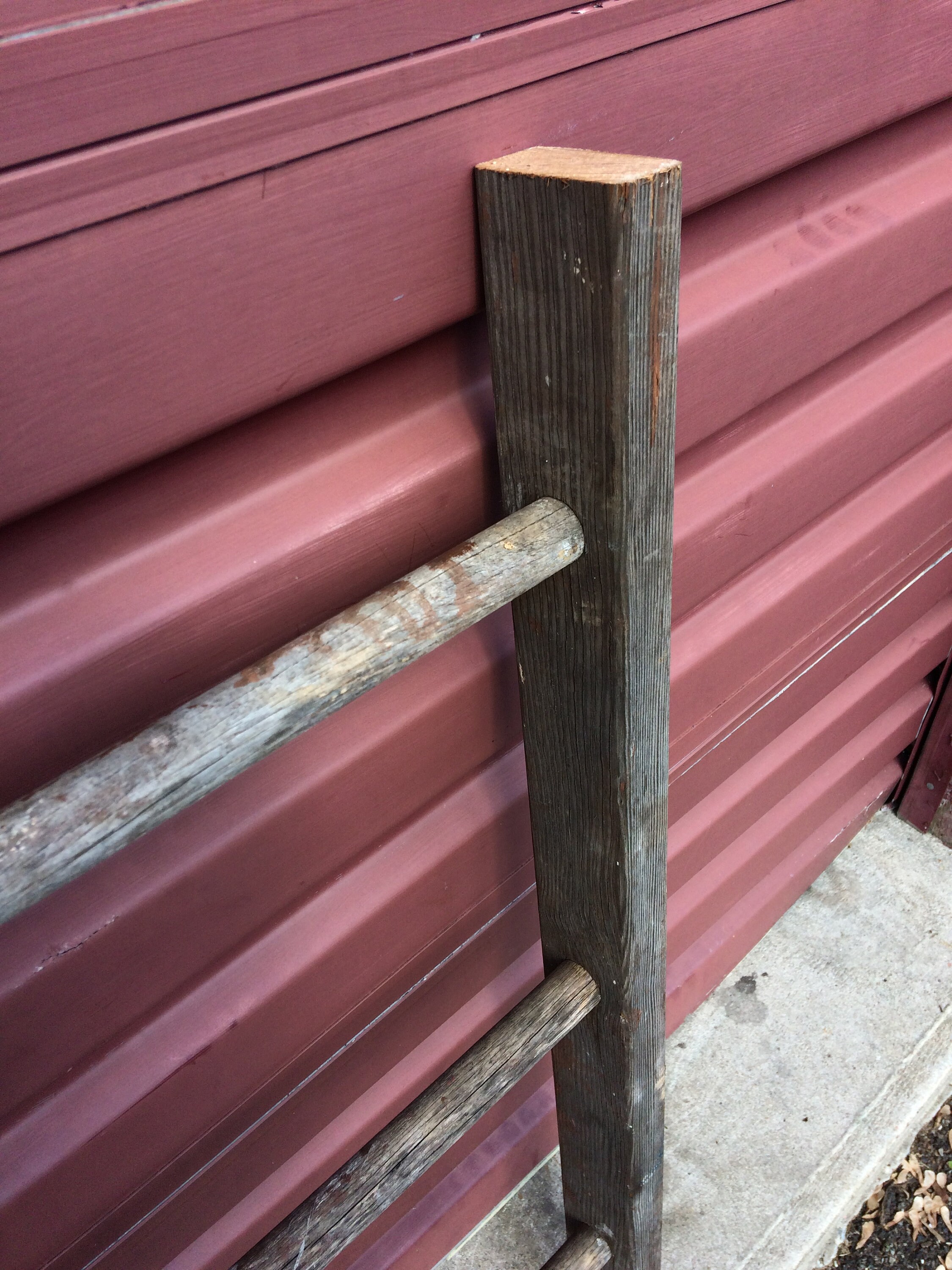 Antique Wooden Blanket Ladder with Chippy Paint Splatter, Old Painters