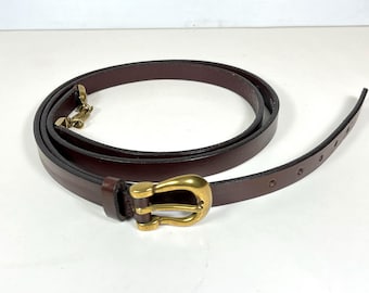 J Jill Double Wrap Leather Belt with Brass Buckle