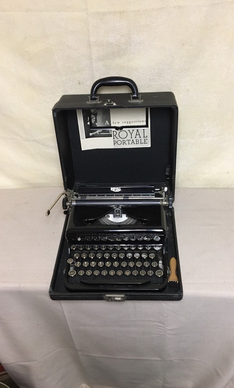 Antique 1930's Royal Touch Control Portable Typewriter Model with