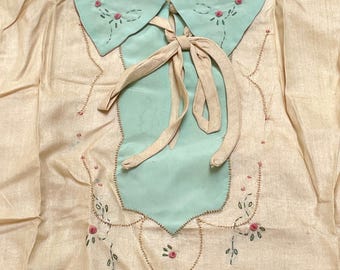 1933-1935 NRA Blue Eagle Tag, Two Piece Casual Pajamas, Loungewear Set, Hand Embroidered Top