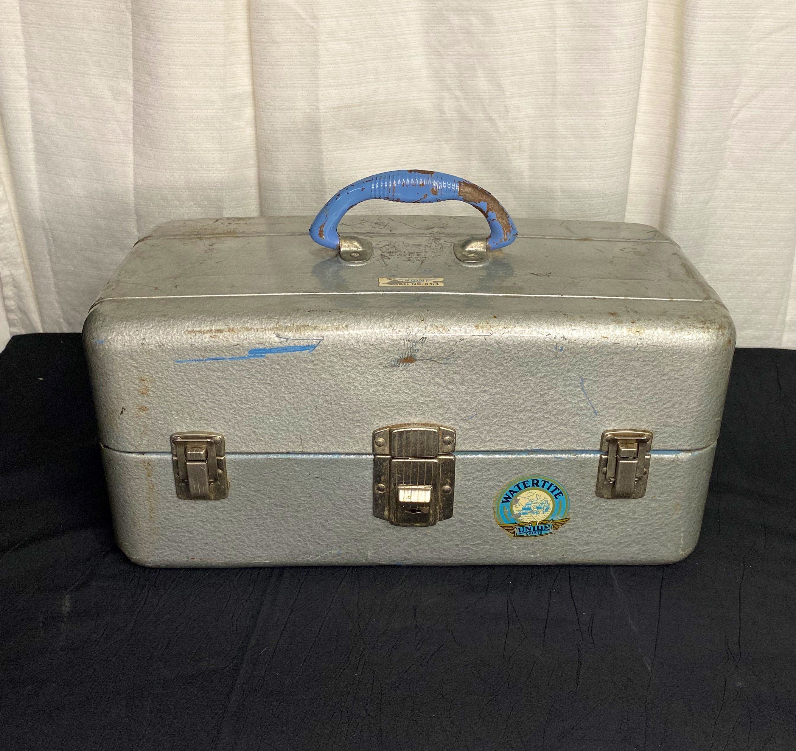 Vintage Union Metal Tackle Box Full of Assorted Tackle