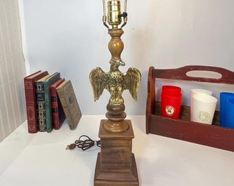 Patriotic Brass American Eagle Table Lamp