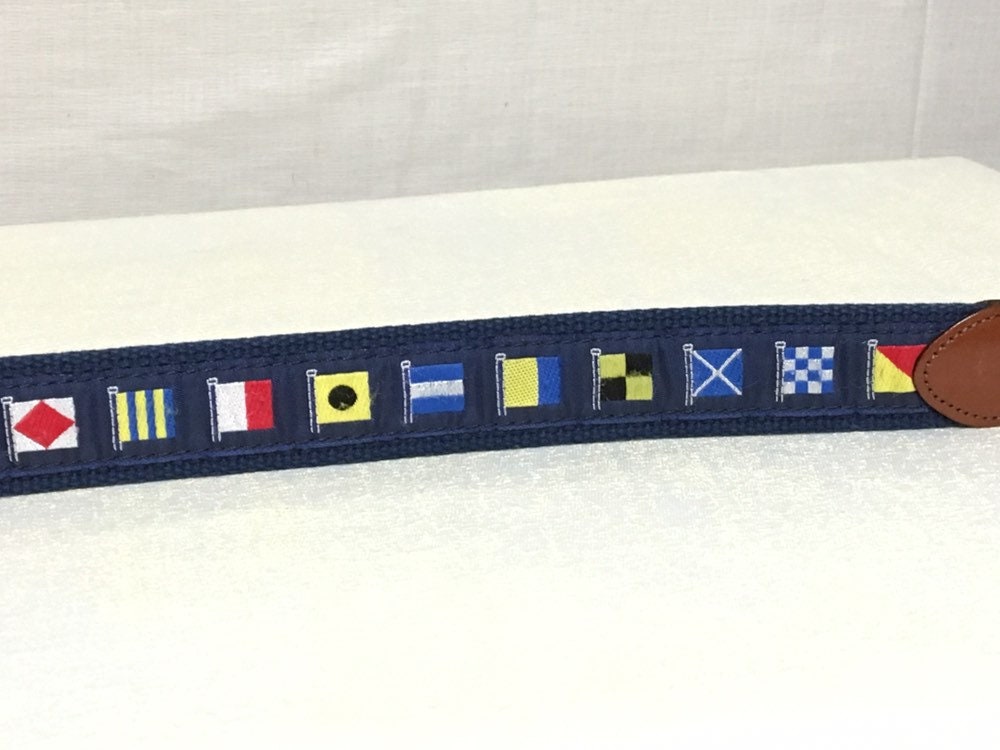 Leather Man Ltd Nautical Code Canvas Belt, Canvas and Leather Men's ...