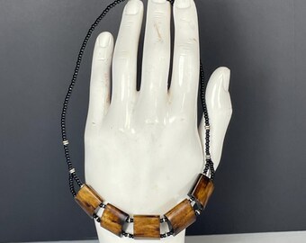Animal Horn and Bead Handmade Choker Necklace