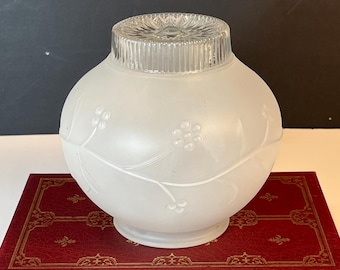 6" Embossed Frosted Glass Light Globe Shade: Mid Century Light Fixture