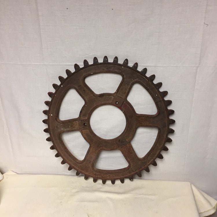 Large 22 Cast Iron Sprocket Cog Gear, Industrial Farm Salvage, Pequea