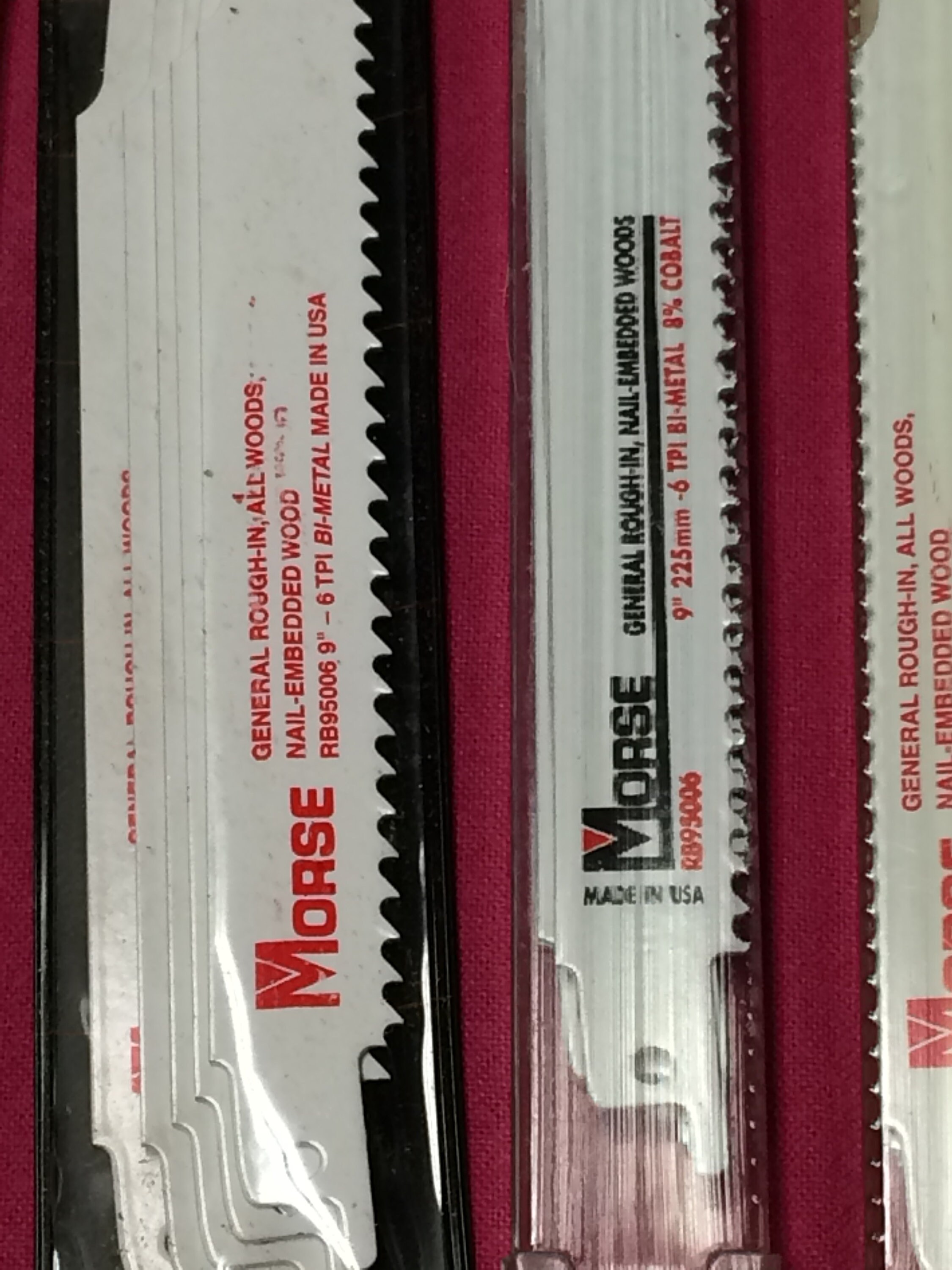 5 Pack Morse RB95006 BiMetal 9 Reciprocating Saw Blades, 6 TPI, Rough