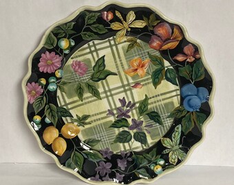 Tracy Porter Jardiniere Collection, Hand Painted 14" Decorative Platter, Chop Plate