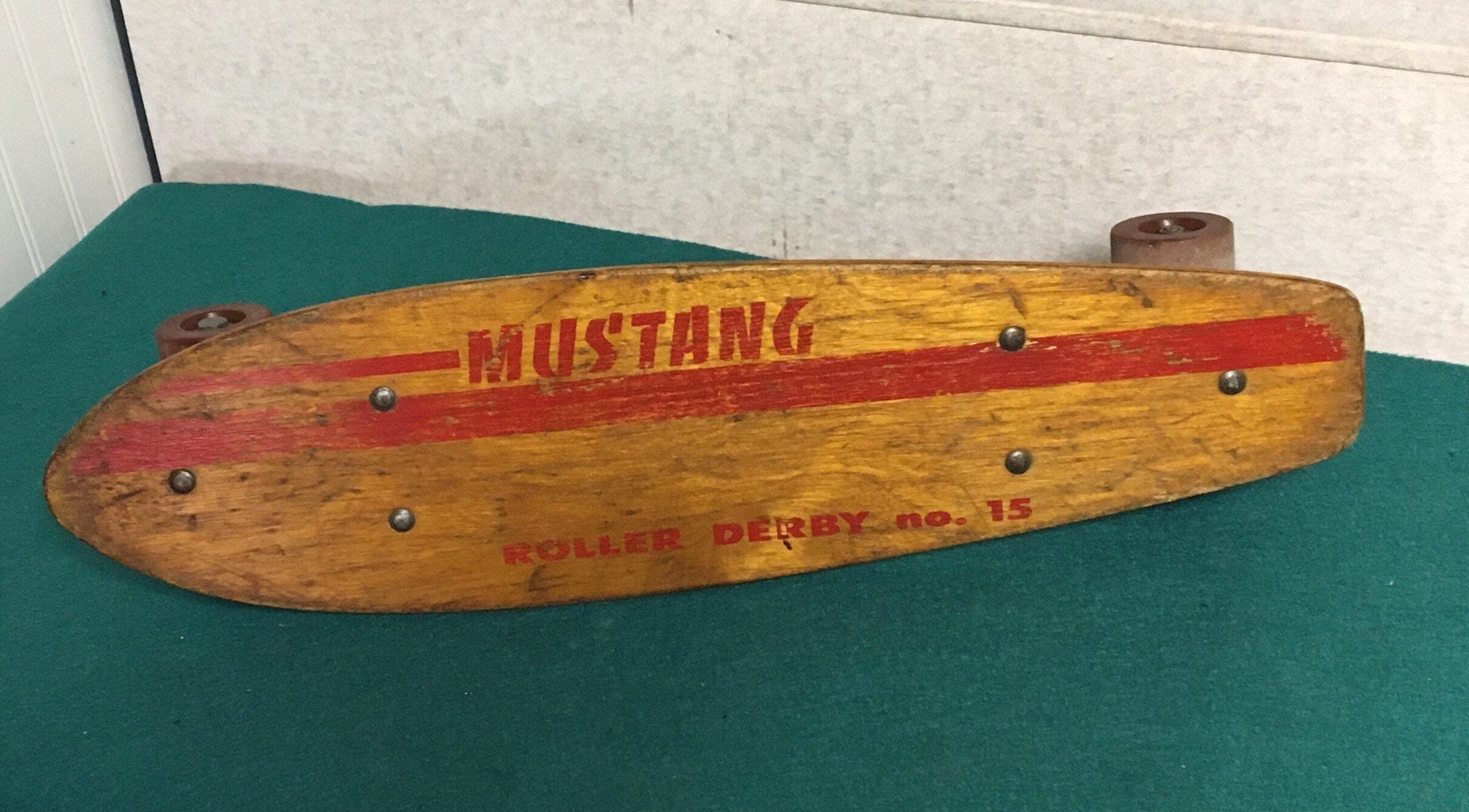 1950'S Mustang Roller Derby 15 Wooden Skateboard, Retro Steampunk