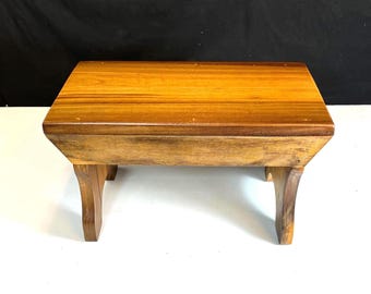Homemade Solid Wood Stepstool Footstool: 1970's