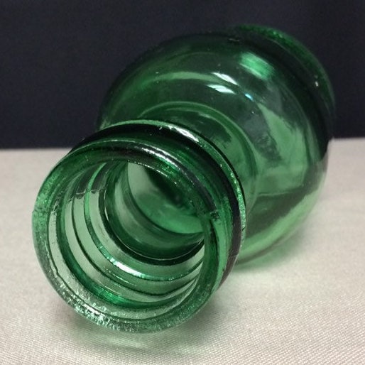 Green Glass 1868 Honey Jar with Laurel Wreath, Vintage Honey Jar, Green