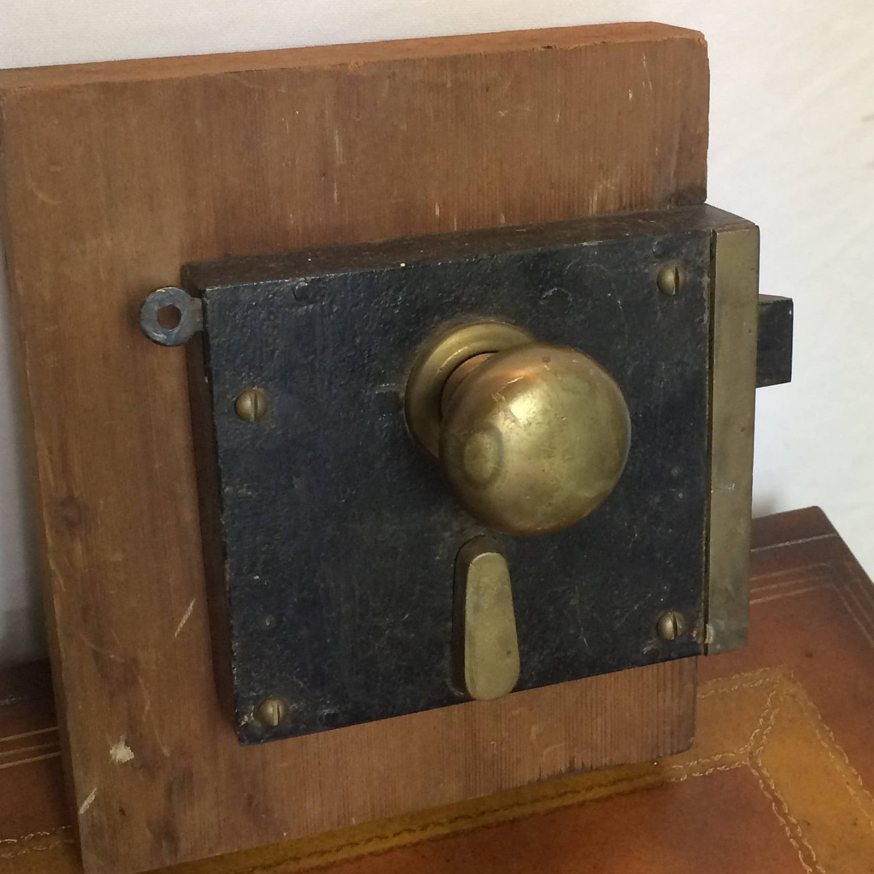 Heavy Duty Antique Brass Door Knob Latch Lock Set Rim Lock With