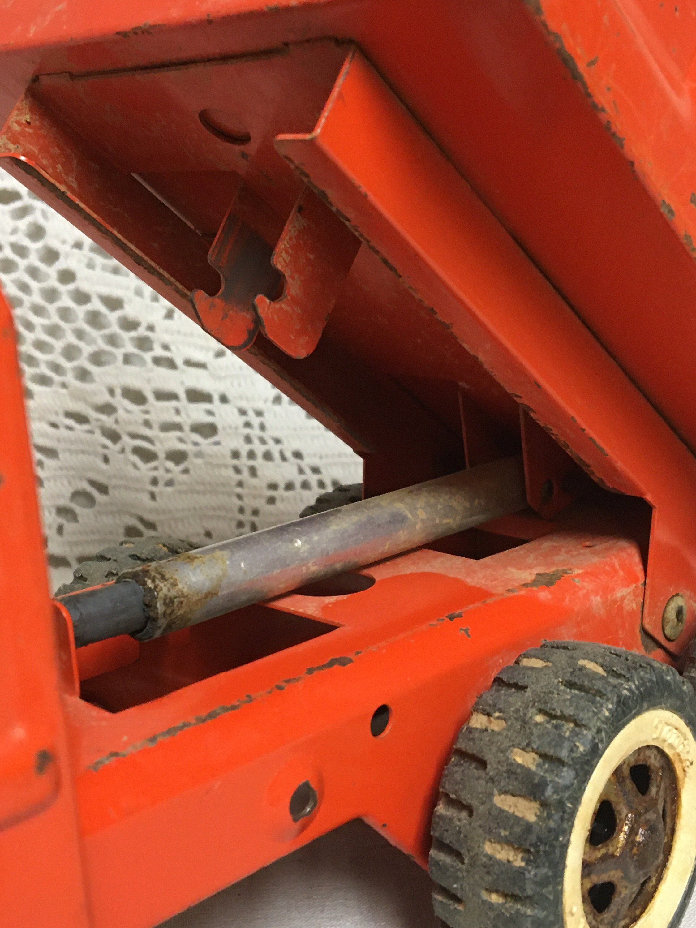 1960's Orange Tonka Hydraulic Dump Truck, Pressed Steel, FREE SHIPPING