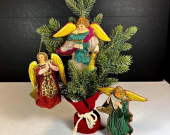 Zardozi Embroidered Angel Ornaments, Set of 3