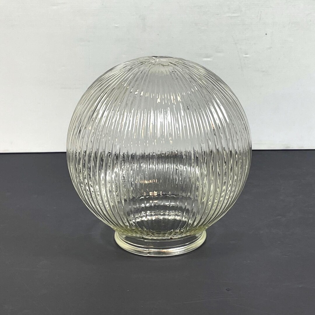 Round Ribbed Glass Vintage 6