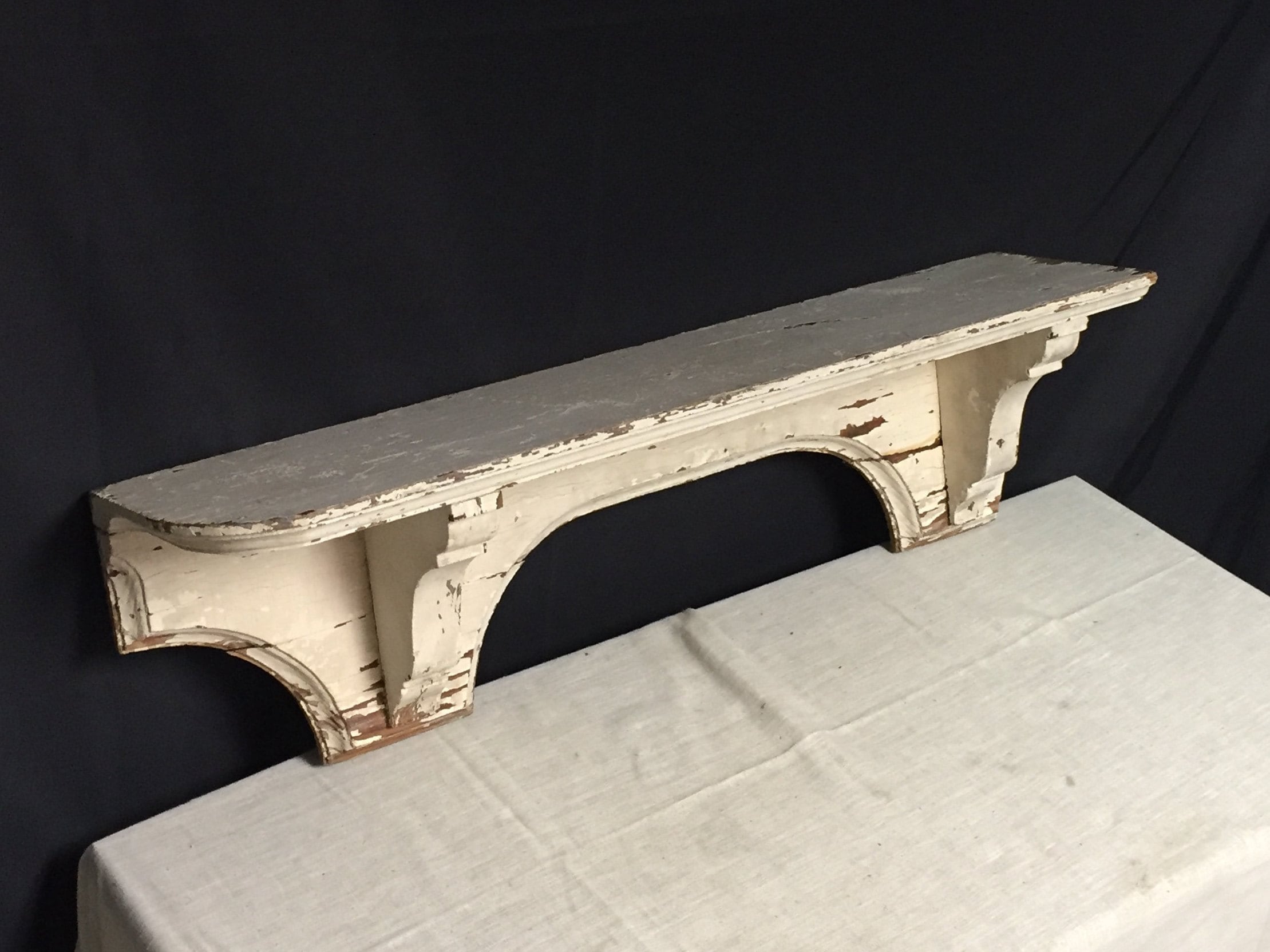 A Very Early 1900's Antique Rustic Wooden Shelf, Fireplace Mantel