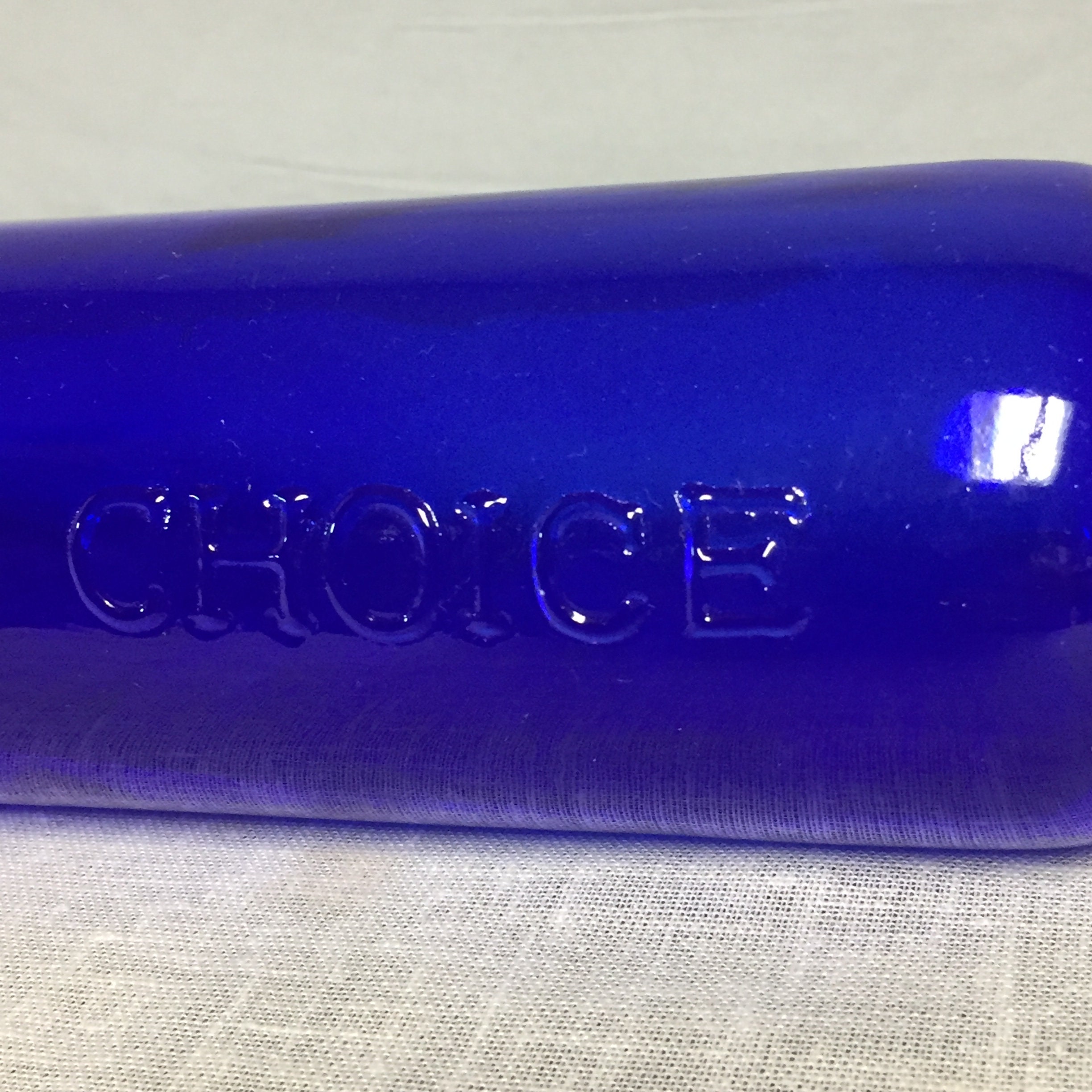 Vintage Baker's Choice Glass Rolling Pin, Cobalt Blue Rolling Pin