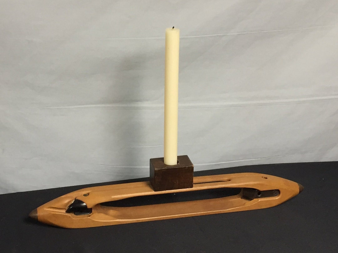 Weaving Loom Shuttle Candle Holder, Boat Shuttle, Bobbin Holder