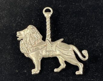 Maurice Milleur Carousel Lion Brooch, Signed