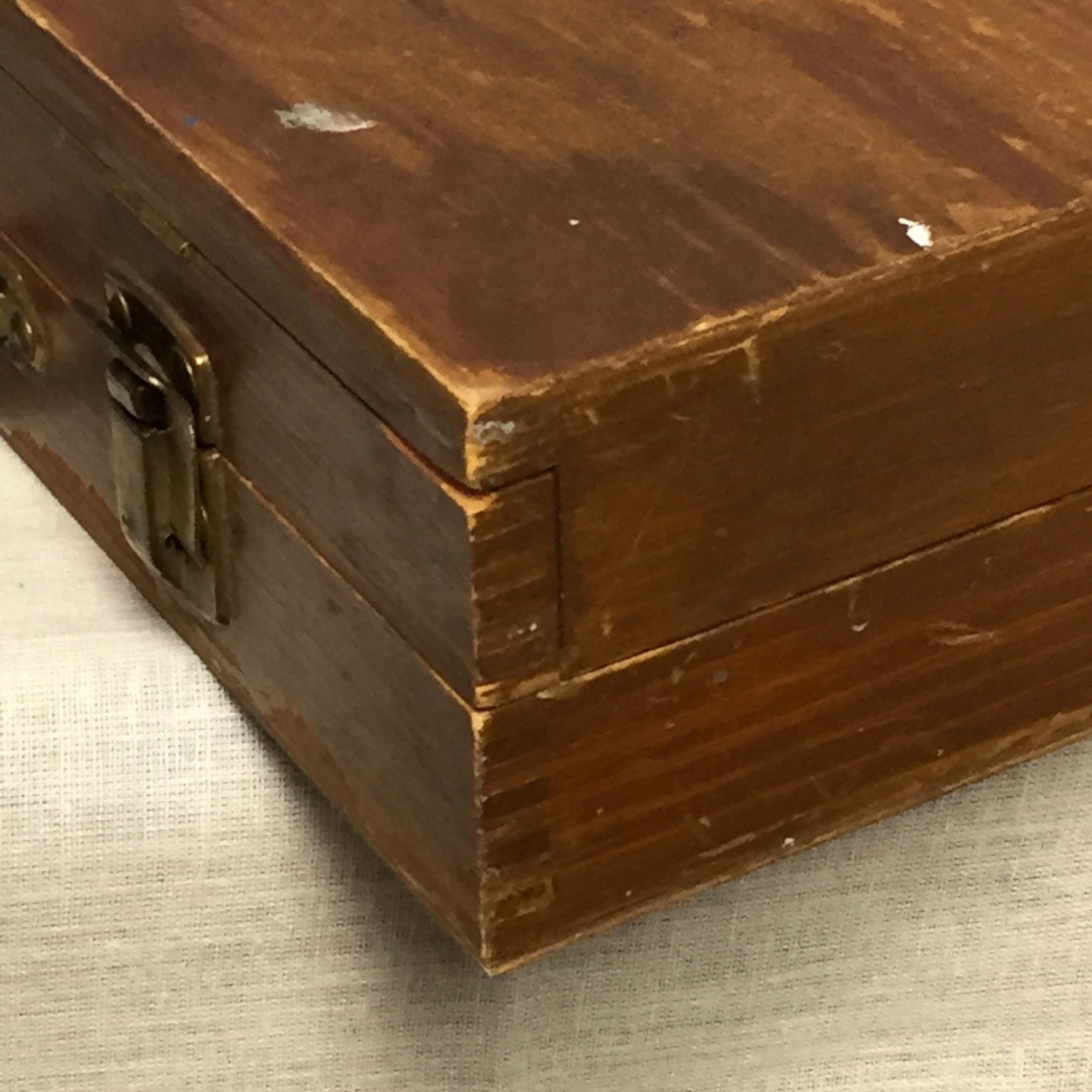 Artist's Wooden Tool Box, Dovetailed, Hinged, Hand Painted, Good Luck