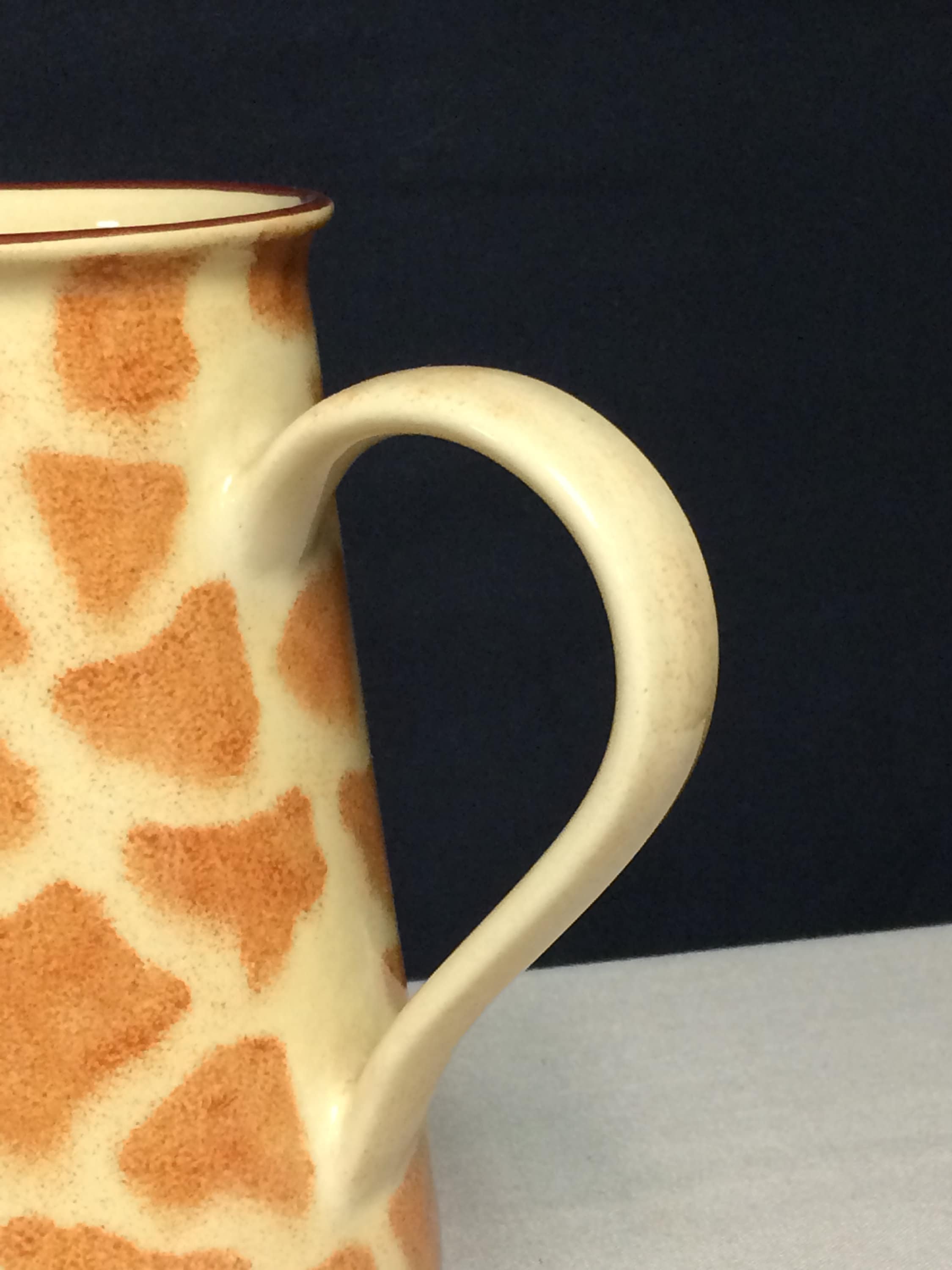 Zimbabwe Pottery Giraffe Pattern Pitcher, African Animal Print Pottery