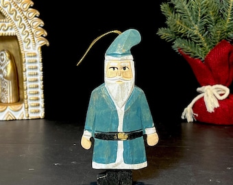 Hand Carved and Painted Wooden Santa, Father Frost