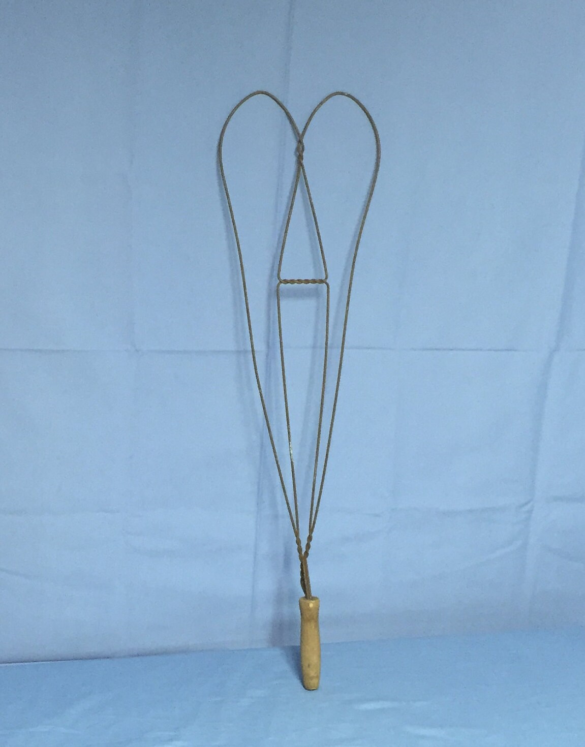 Reserved for Glenn Antique Twisted Wire Rug Beater with Wooden Handle