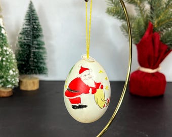 Kurt S. Adler Blown Egg Ornament with Hand Painted Santa