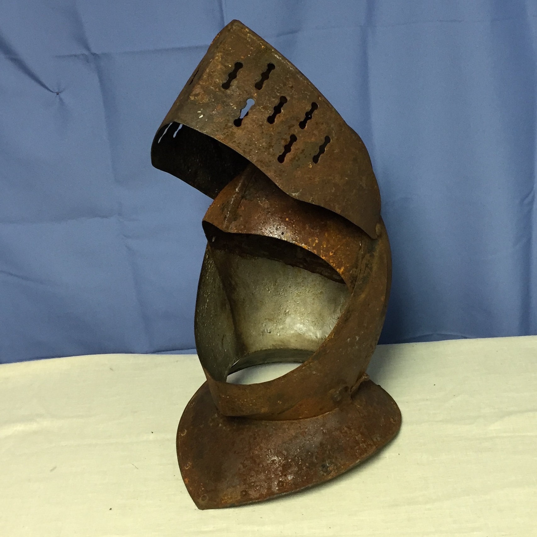 RESERVED Vintage Steel Knight Head Armor, Handmade Medieval