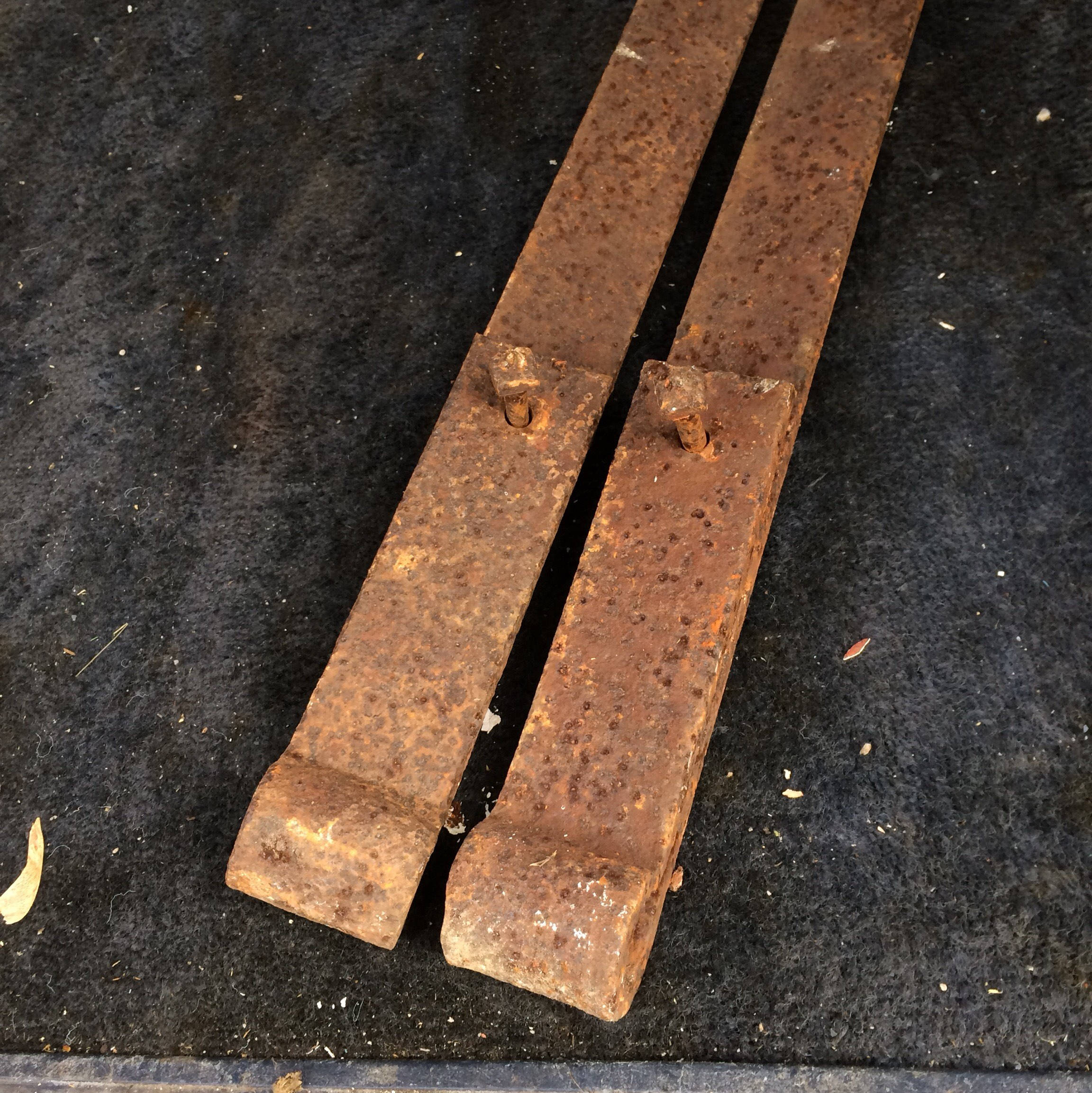 Pair of Large 36 Antique Hand Iron Strap Hinges Barn Door Hinges