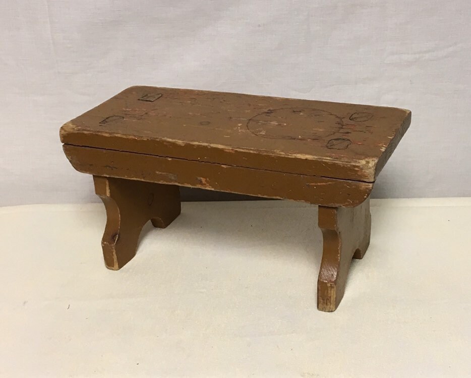Mortise and Tenon Stool, Handmade, Shabby Wooden Step Stool, Wood Foot