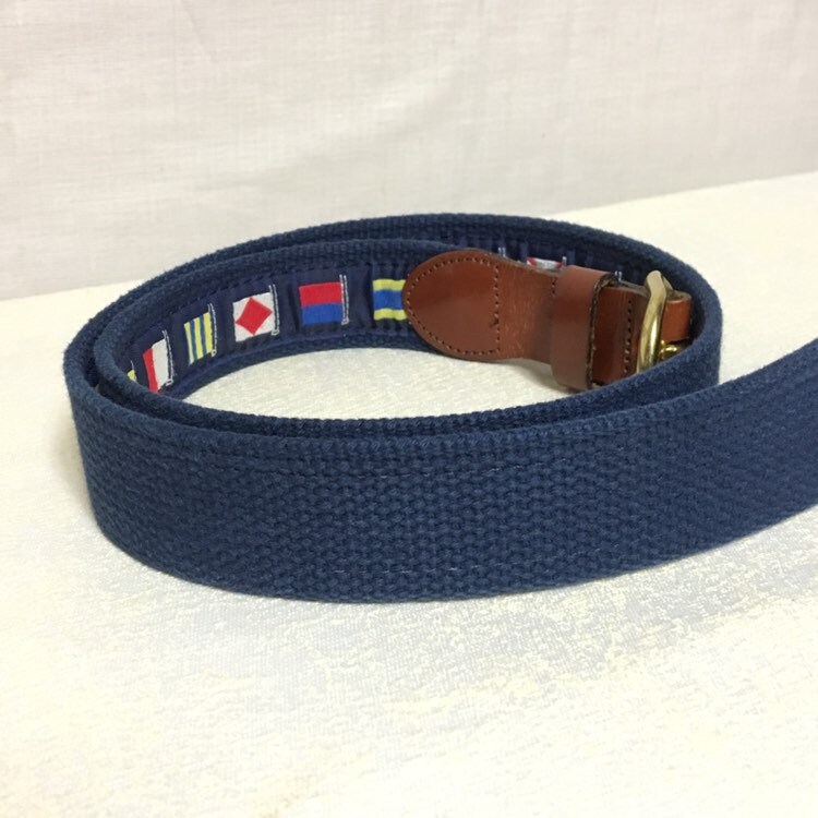 Leather Man Ltd Nautical Code Canvas Belt, Canvas and Leather Men's