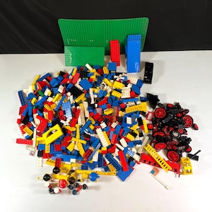 LEGO Building Bricks with Ideas Book 221 from 1973, Bulk Lot Mixed Colors and Accessories from 1970&#39;s and 1980&#39;s