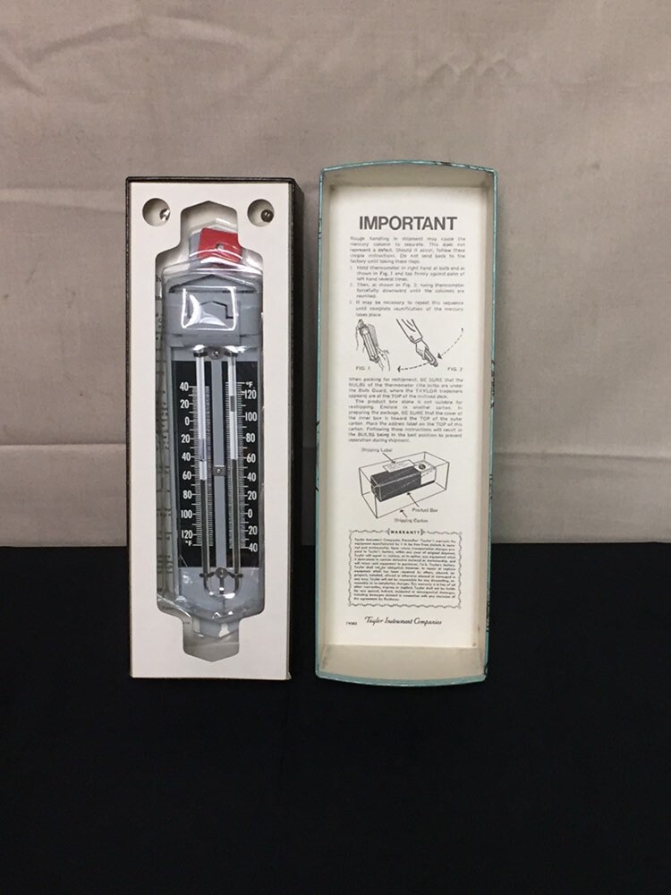 Taylor Six's MaximumMinimum Thermometer, 5458, Mercury Thermometer
